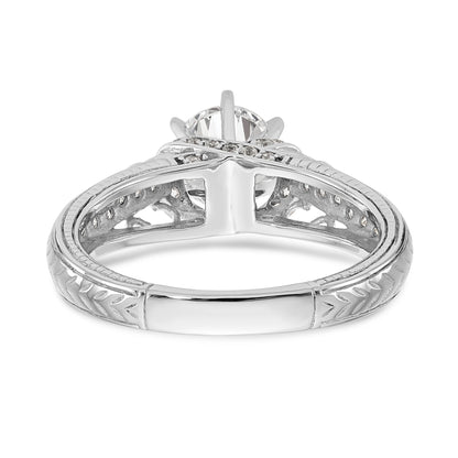 14K Weißgold Verlobungsring mit simulierten Diamanten