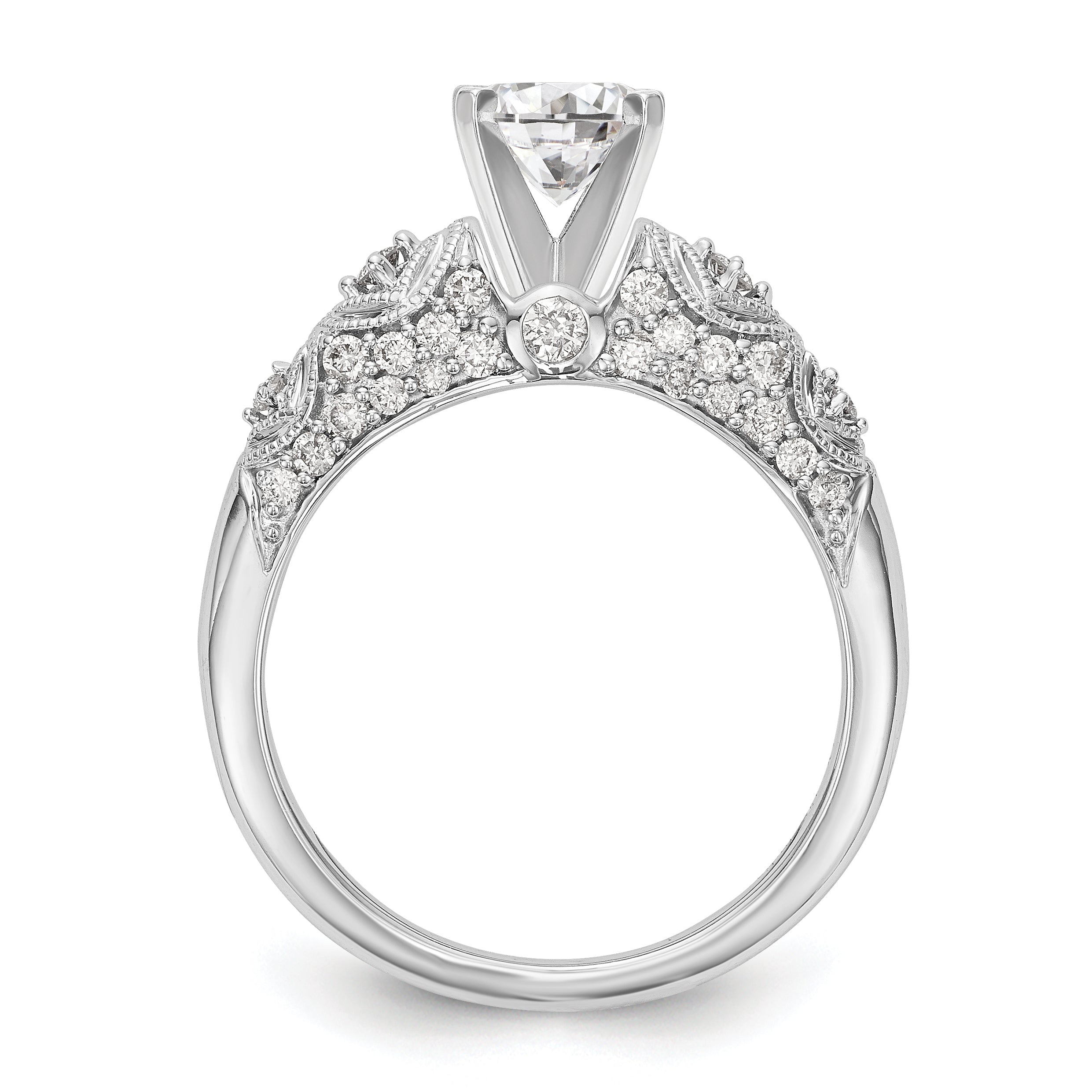 14K Weißgold Diamant-Verlobungsring mit Krappenfassung