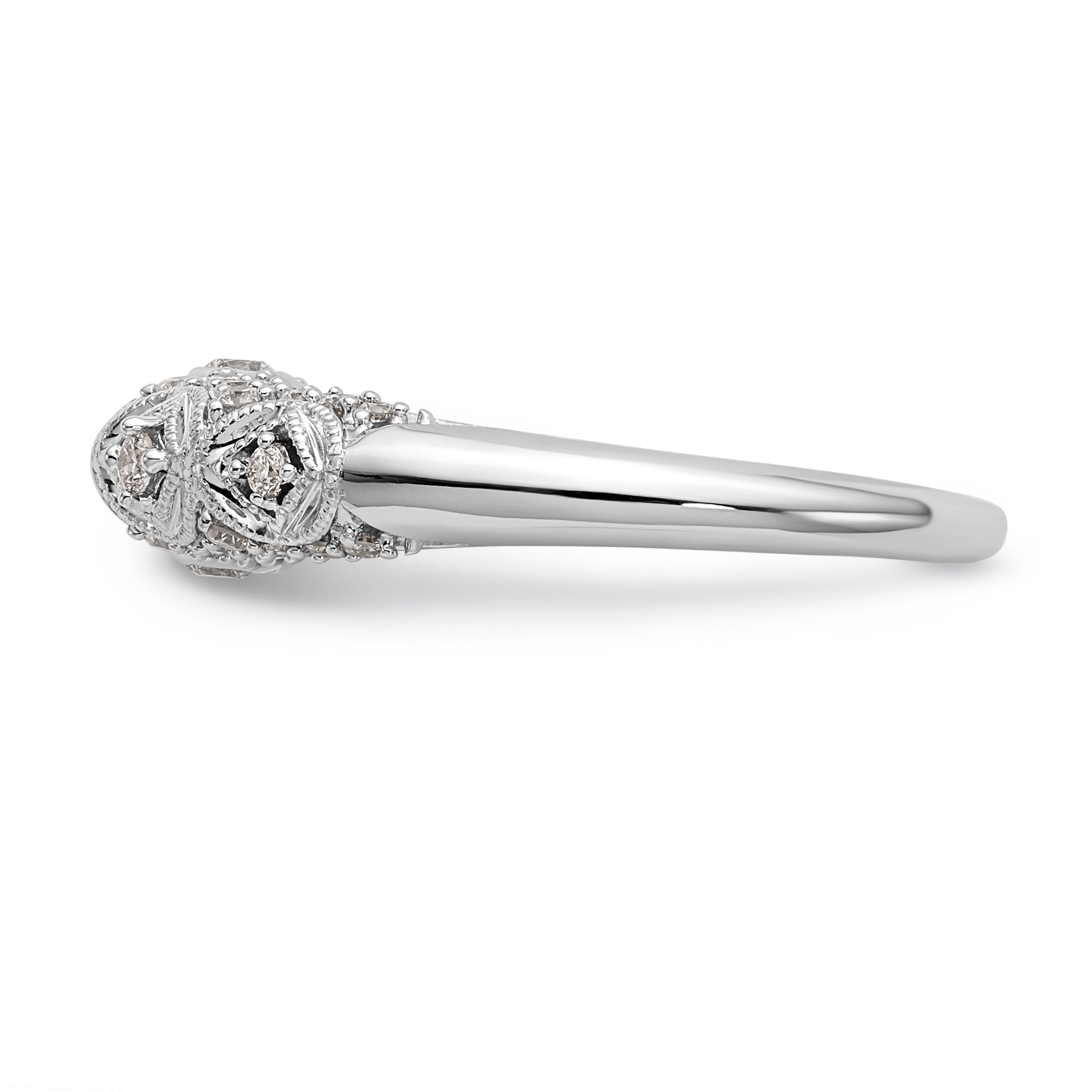 14K Weißgold Diamant-Verlobungsring mit Krappenfassung