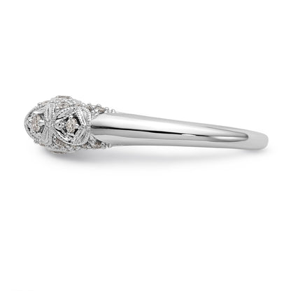 14K Weißgold Diamant-Verlobungsring mit Krappenfassung
