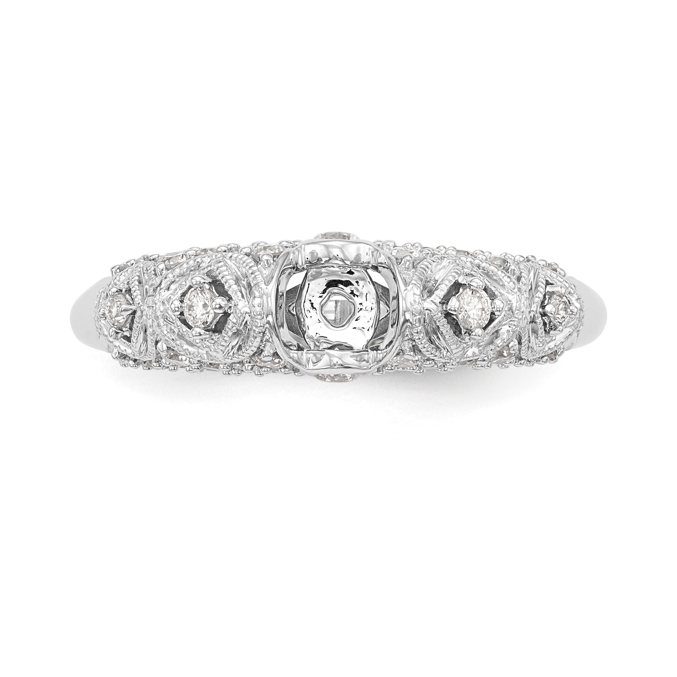 14K Weißgold Diamant-Verlobungsring mit Krappenfassung