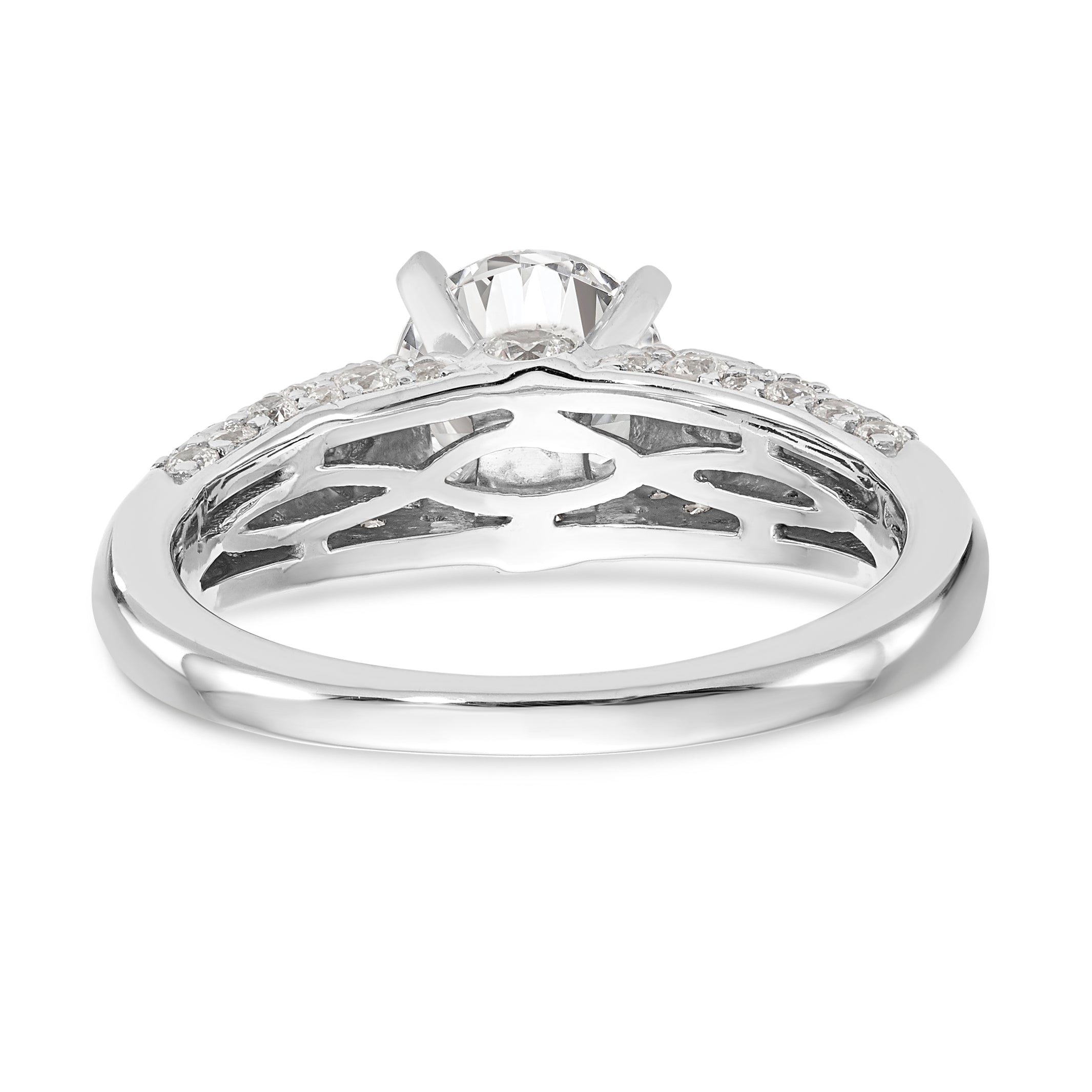 14K Weißgold Diamant-Verlobungsring mit Krappenfassung