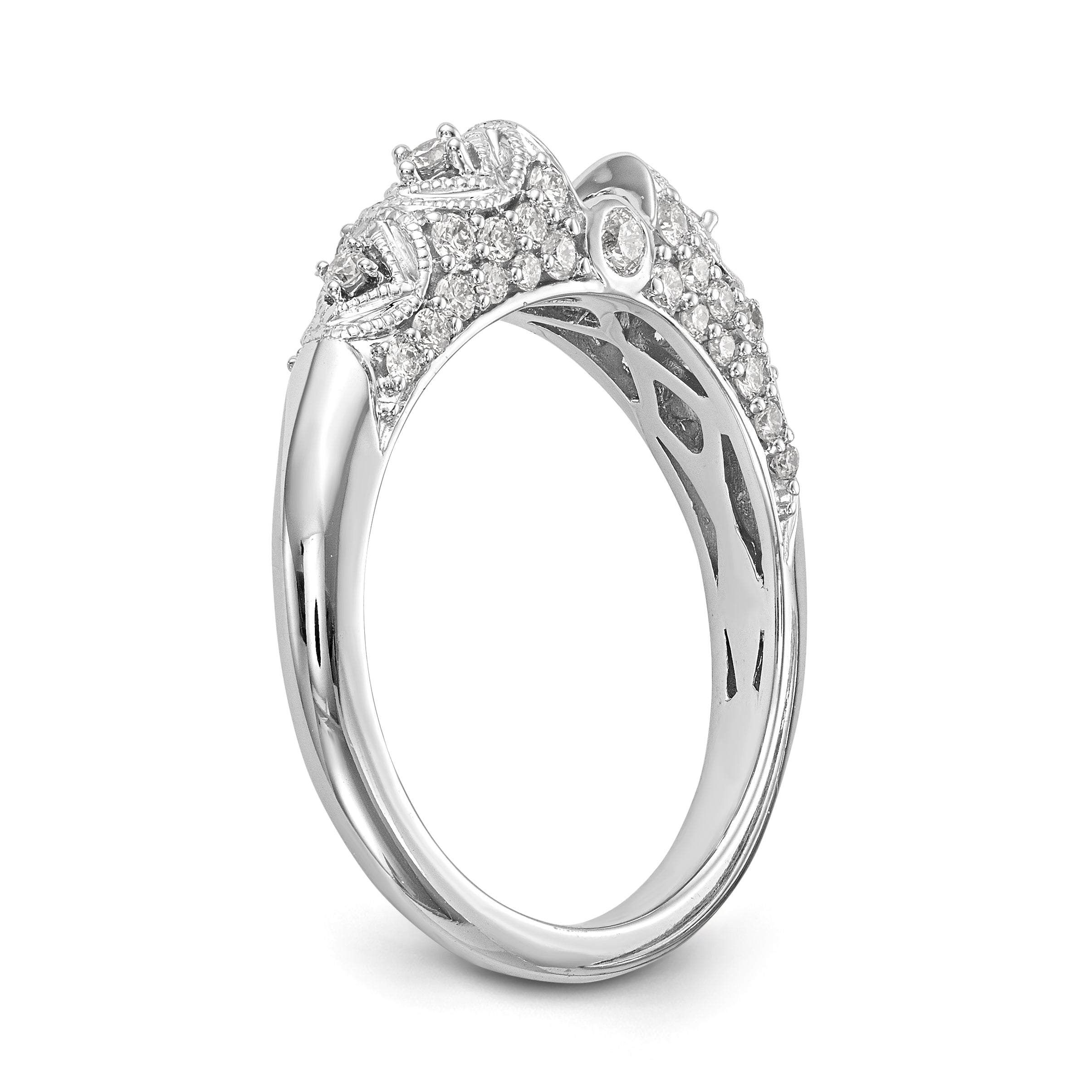 14K Weißgold Diamant-Verlobungsring mit Krappenfassung