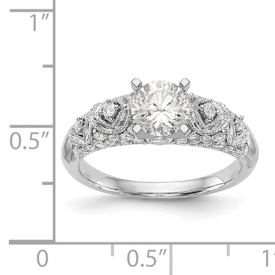 14K Weißgold Diamant-Verlobungsring mit Krappenfassung