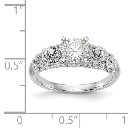 14K Weißgold Diamant-Verlobungsring mit Krappenfassung