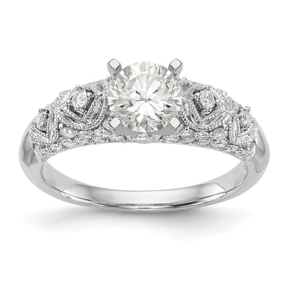 14K Weißgold Diamant-Verlobungsring mit Krappenfassung
