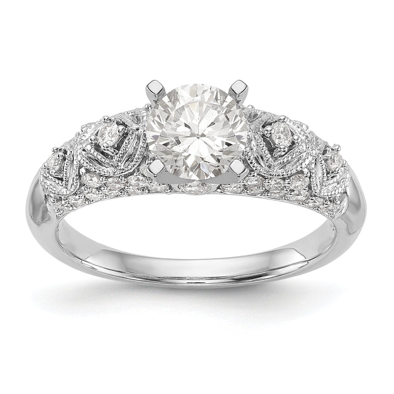 14K Weißgold Diamant-Verlobungsring mit Krappenfassung