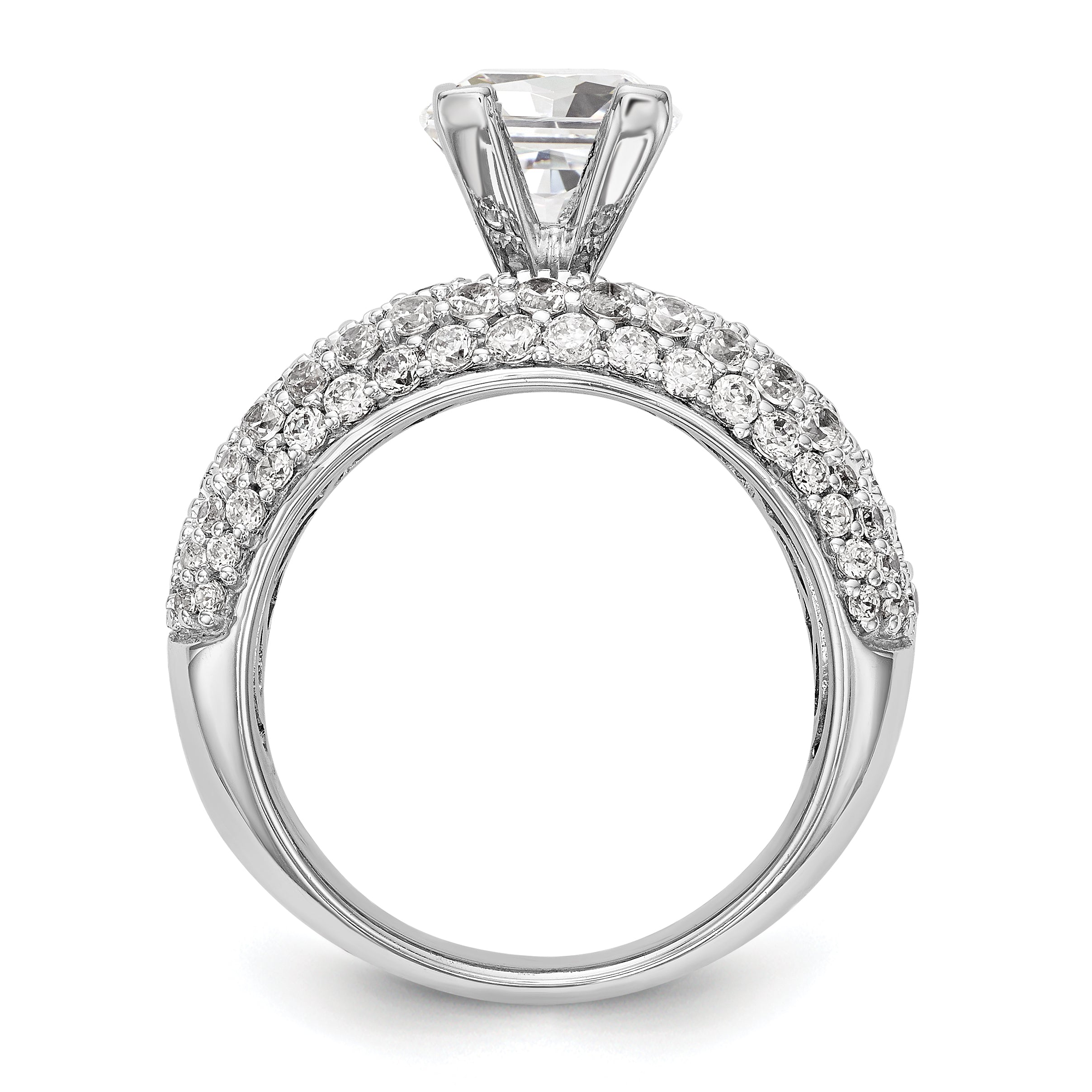 14K Weißgold Diamant-Verlobungsring mit Krappenfassung