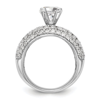 14K Weißgold Diamant-Verlobungsring mit Krappenfassung