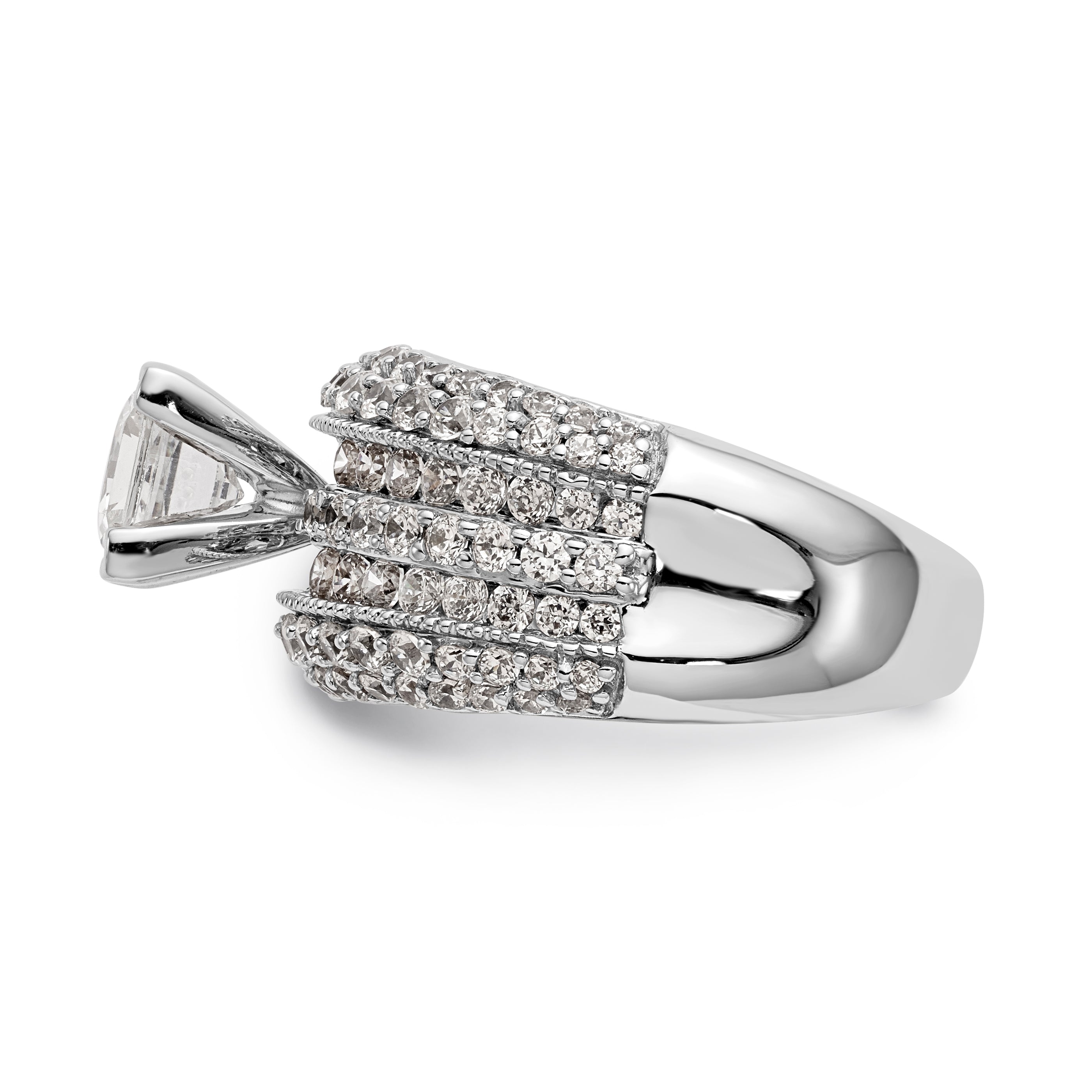 14K Weißgold Diamant-Verlobungsring mit Krappenfassung