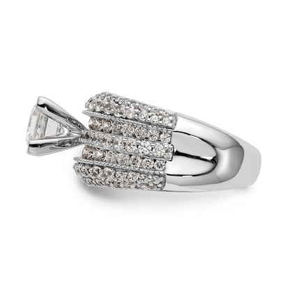 14K Weißgold Diamant-Verlobungsring mit Krappenfassung
