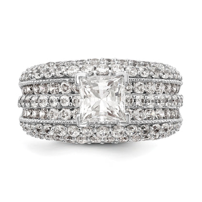 14K Weißgold Diamant-Verlobungsring mit Krappenfassung