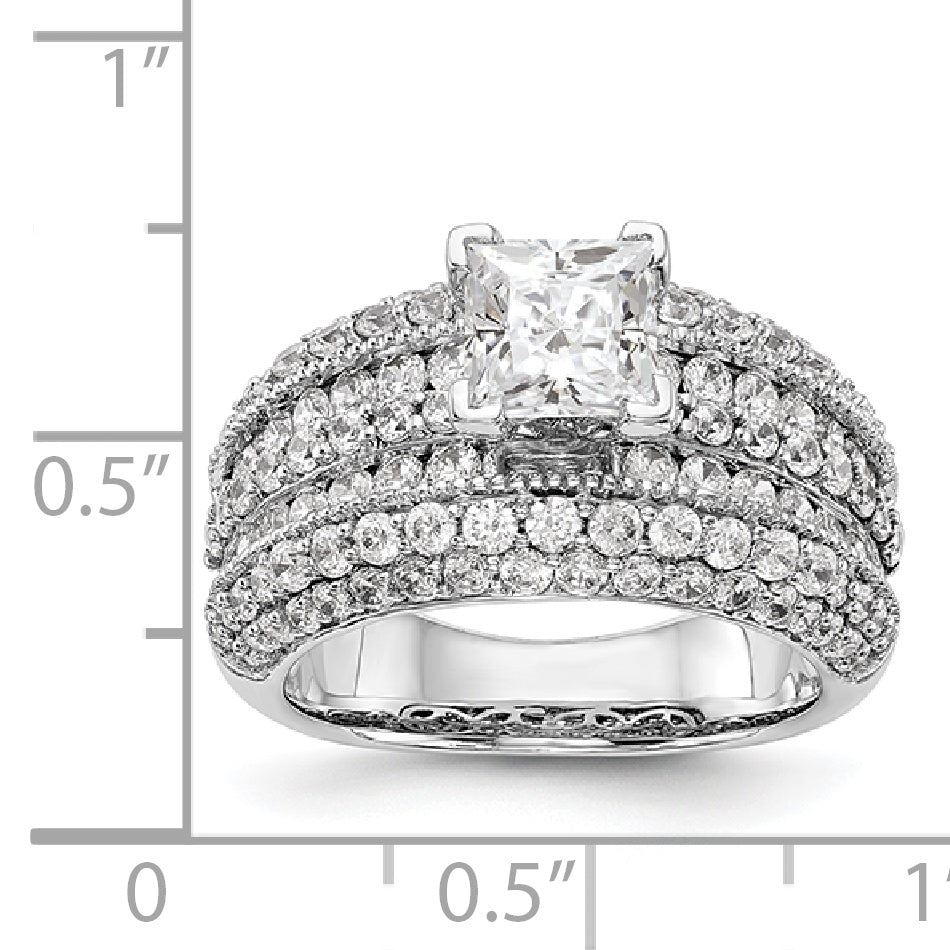 14K Weißgold Diamant-Verlobungsring mit Krappenfassung