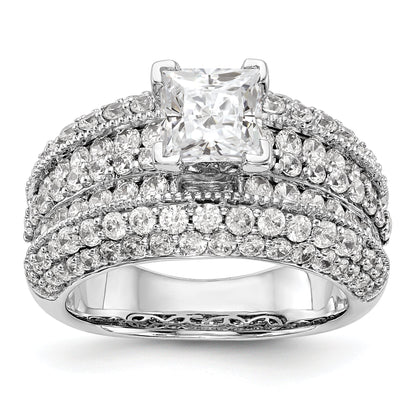 14K Weißgold Diamant-Verlobungsring mit Krappenfassung