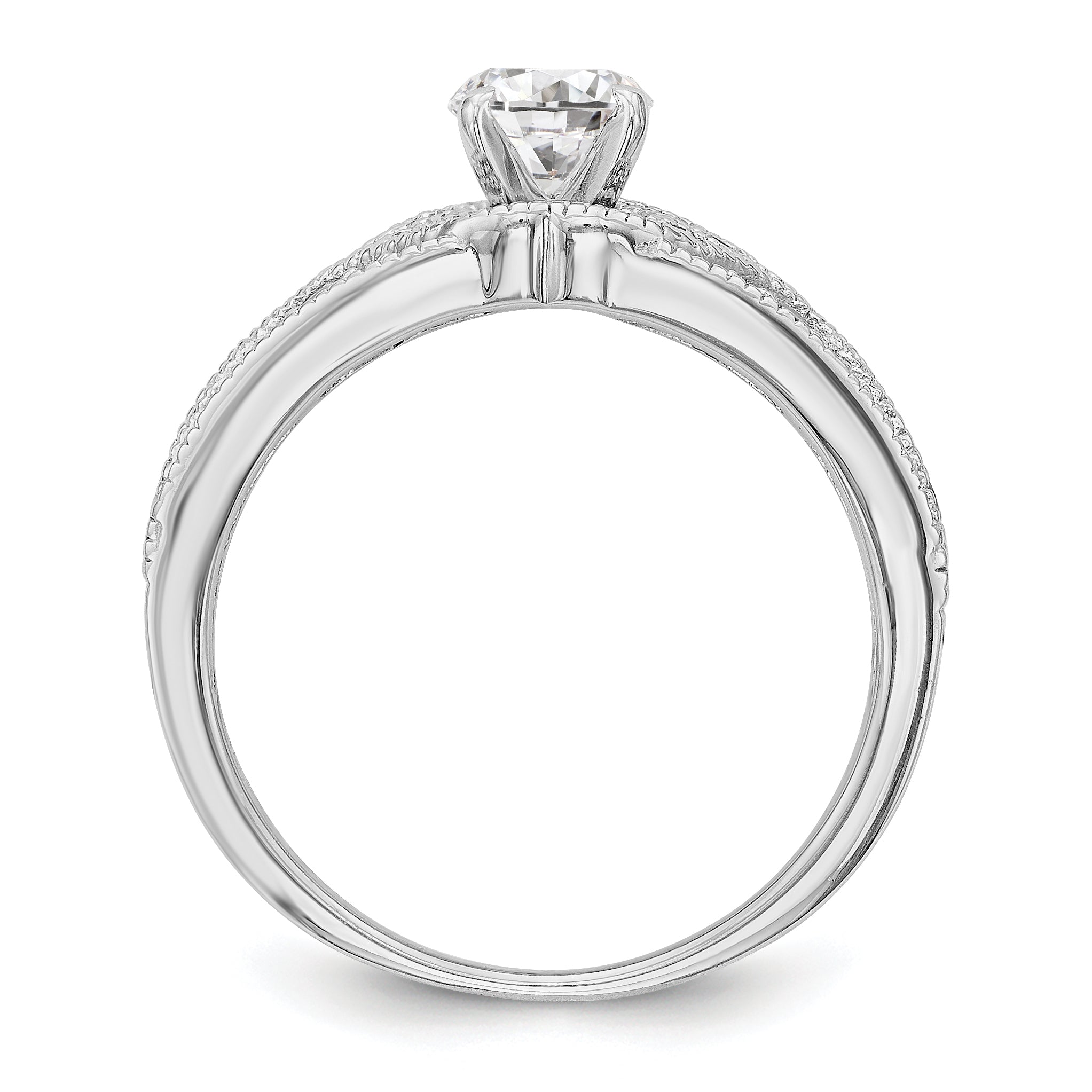 Verlobungsring mit Diamant in Krappenfassung, 14K Weißgold