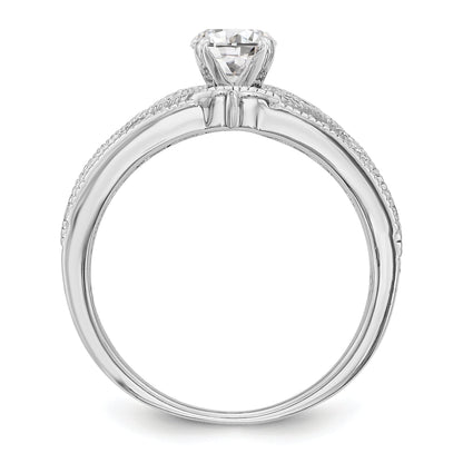 Verlobungsring mit Diamant in Krappenfassung, 14K Weißgold