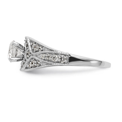Verlobungsring mit Diamant in Krappenfassung, 14K Weißgold