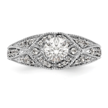 Verlobungsring mit Diamant in Krappenfassung, 14K Weißgold
