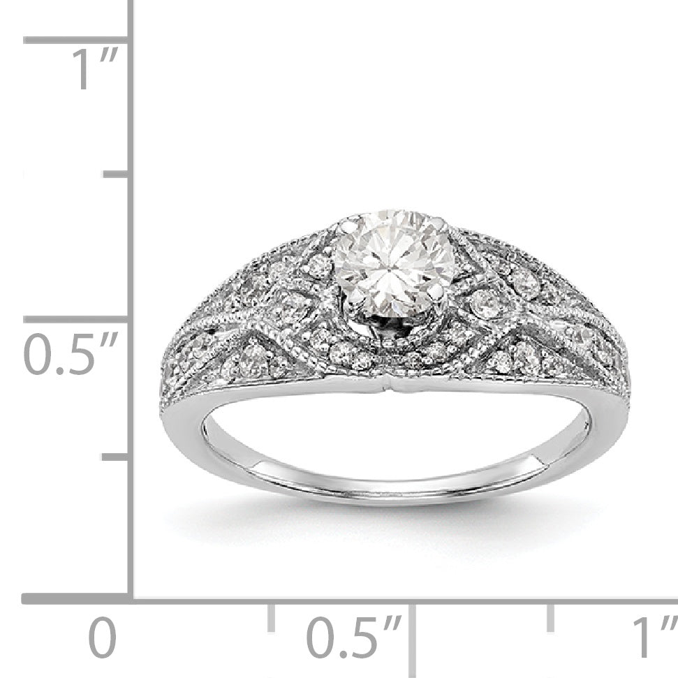 Verlobungsring mit Diamant in Krappenfassung, 14K Weißgold