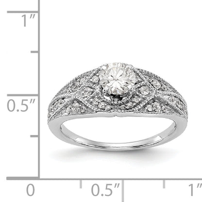 Verlobungsring mit Diamant in Krappenfassung, 14K Weißgold
