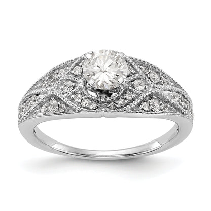 Verlobungsring mit Diamant in Krappenfassung, 14K Weißgold