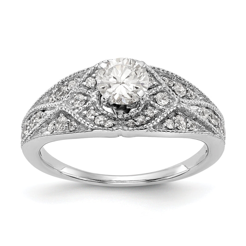 Verlobungsring mit Diamant in Krappenfassung, 14K Weißgold
