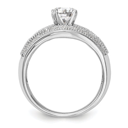 14K Weißgold Verlobungsring mit Diamant in Krappenfassung