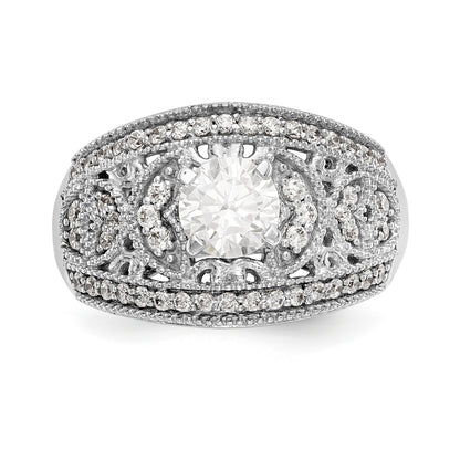 14K Weißgold Verlobungsring mit Diamant in Krappenfassung