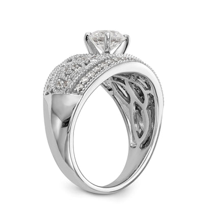 14K Weißgold Verlobungsring mit Diamant in Krappenfassung