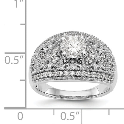 14K Weißgold Verlobungsring mit Diamant in Krappenfassung