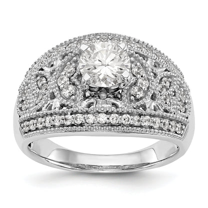 14K Weißgold Verlobungsring mit Diamant in Krappenfassung