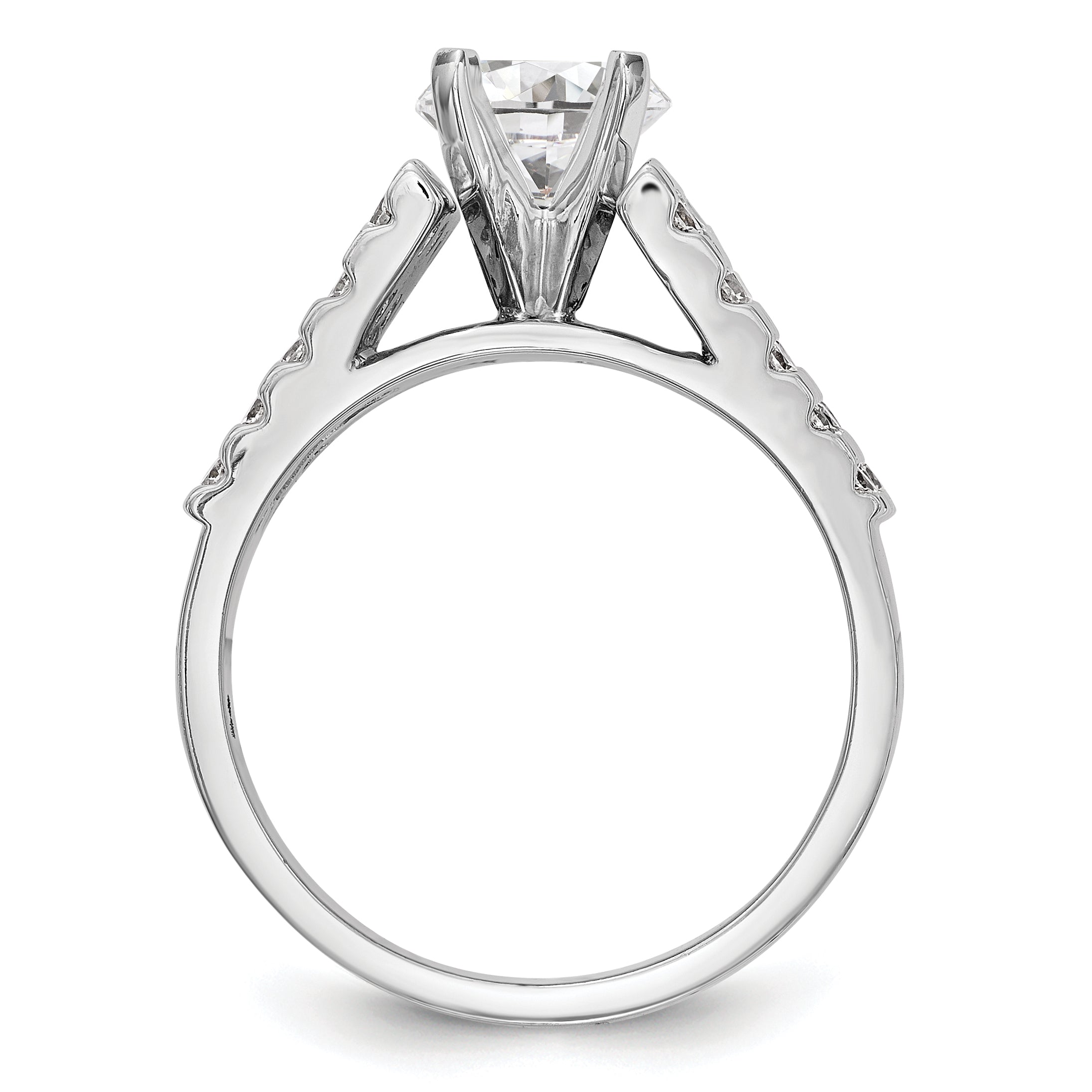 14K Weißgold Diamant-Verlobungsring mit Krappenfassung