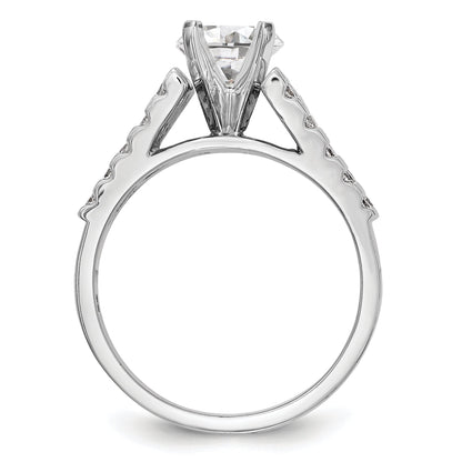 14K Weißgold Diamant-Verlobungsring mit Krappenfassung