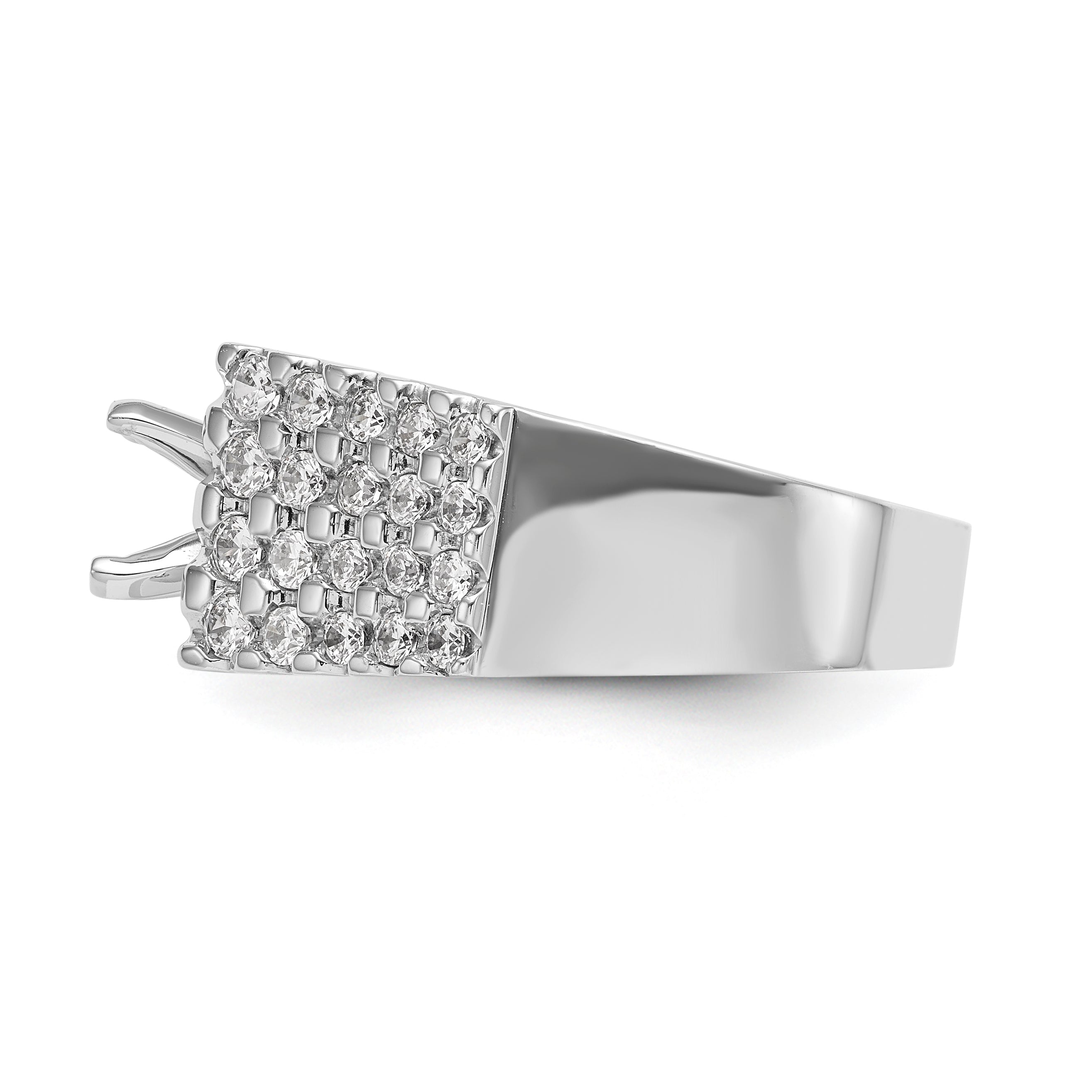 14K Weißgold Diamant-Verlobungsring mit Krappenfassung