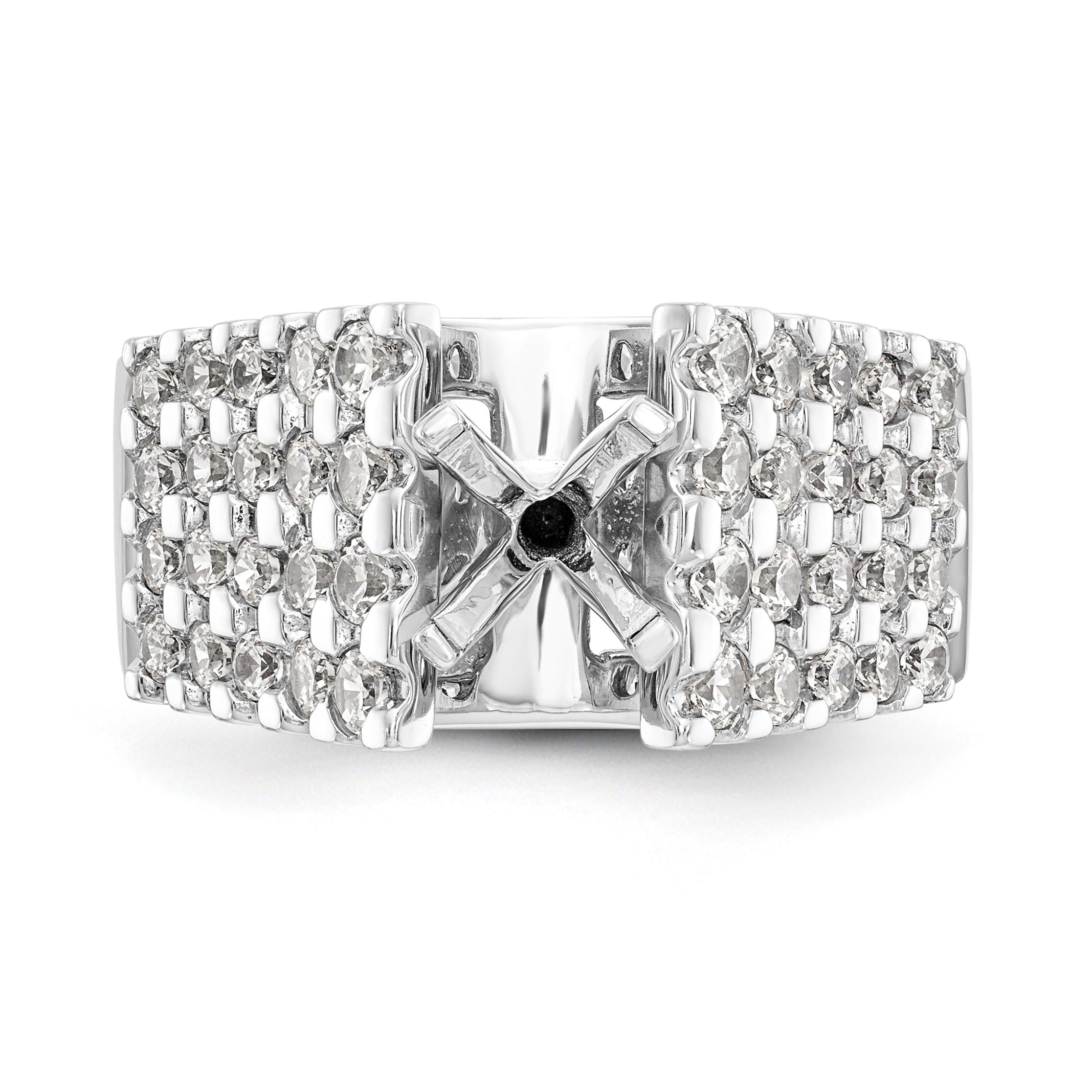 14K Weißgold Diamant-Verlobungsring mit Krappenfassung