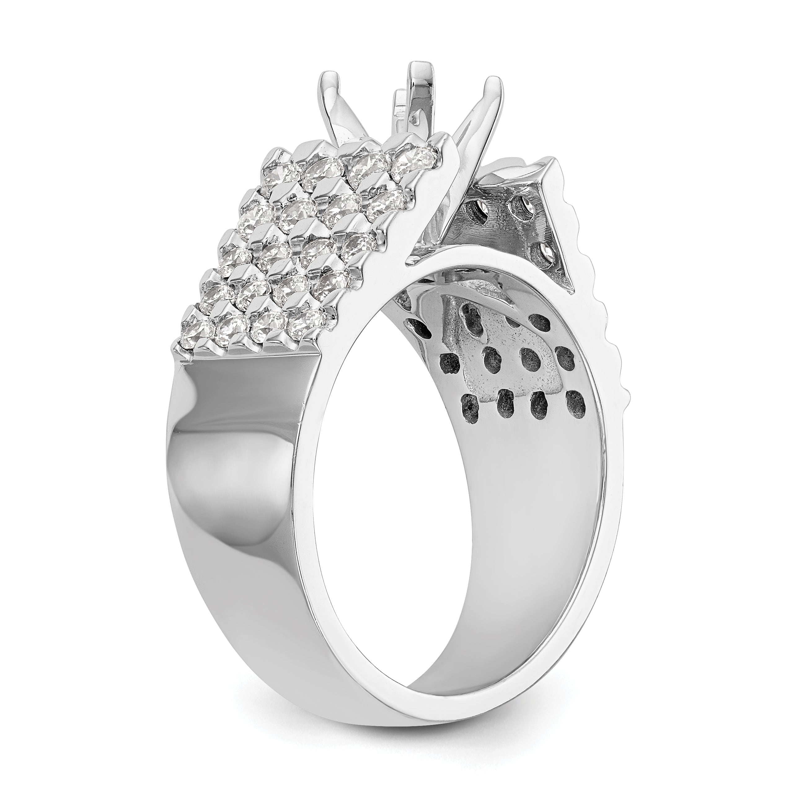 14K Weißgold Diamant-Verlobungsring mit Krappenfassung