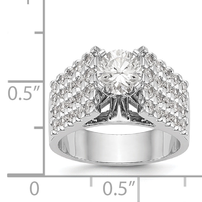 14K Weißgold Diamant-Verlobungsring mit Krappenfassung