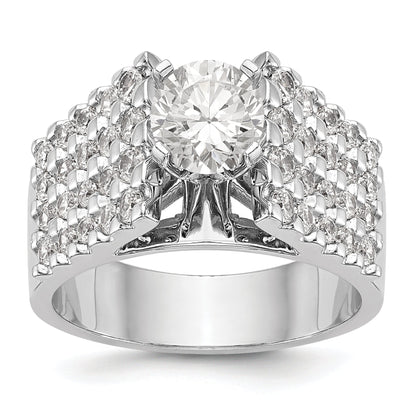 14K Weißgold Diamant-Verlobungsring mit Krappenfassung