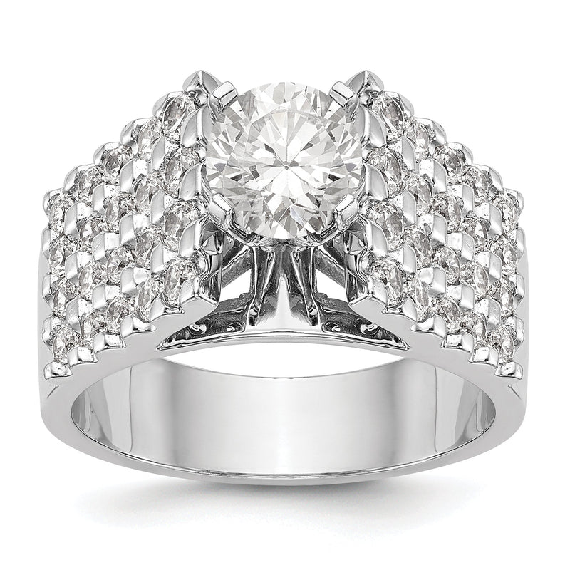 14K Weißgold Diamant-Verlobungsring mit Krappenfassung