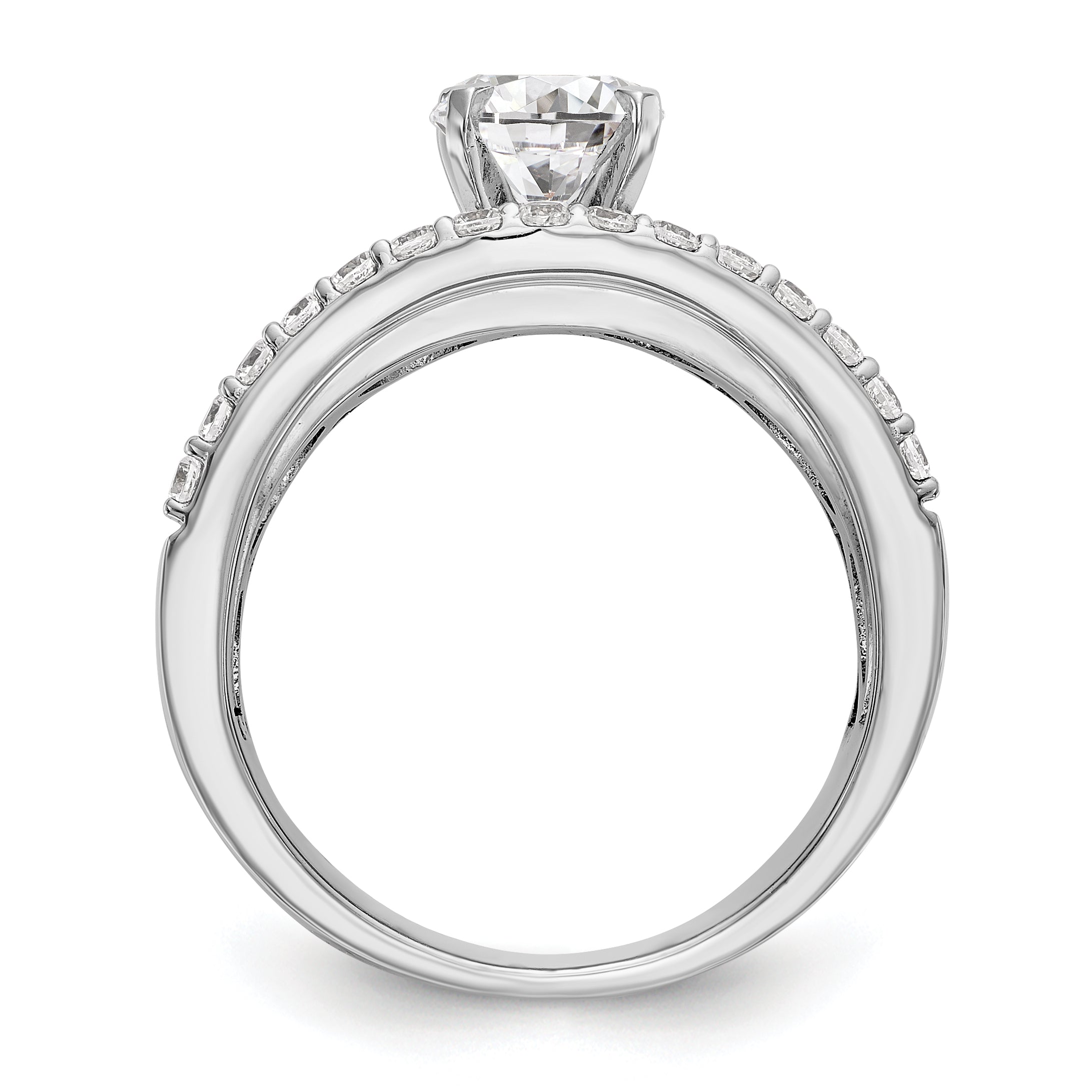 14K Weißgold Verlobungsring mit Diamant in Krappenfassung