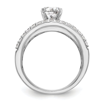 14K Weißgold Verlobungsring mit Diamant in Krappenfassung