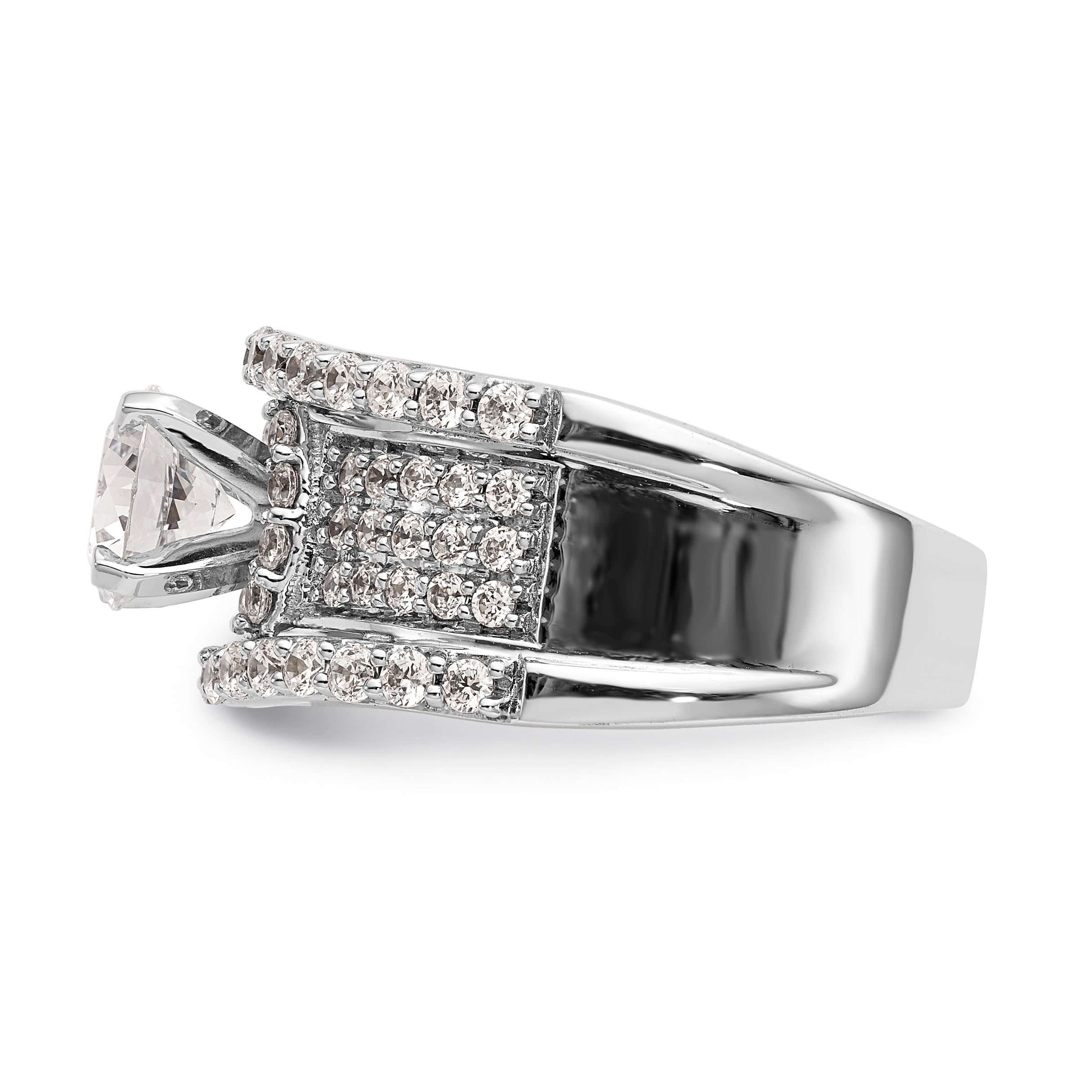 14K Weißgold Verlobungsring mit Diamant in Krappenfassung