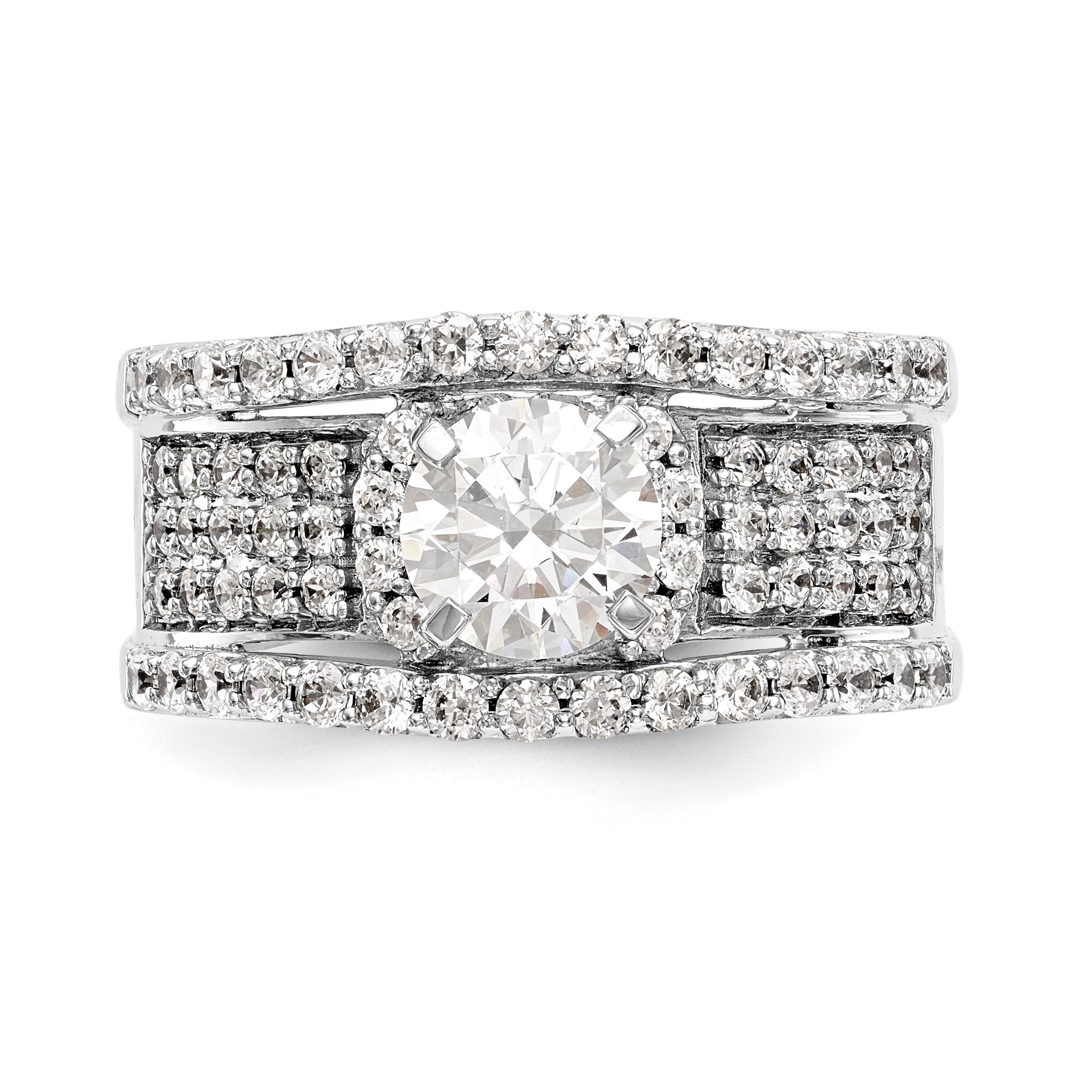 14K Weißgold Verlobungsring mit Diamant in Krappenfassung