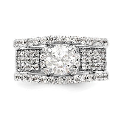 14K Weißgold Verlobungsring mit Diamant in Krappenfassung