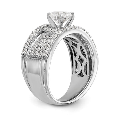 14K Weißgold Verlobungsring mit Diamant in Krappenfassung