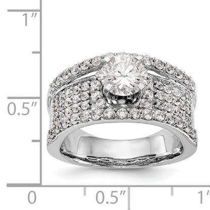 14K Weißgold Verlobungsring mit Diamant in Krappenfassung