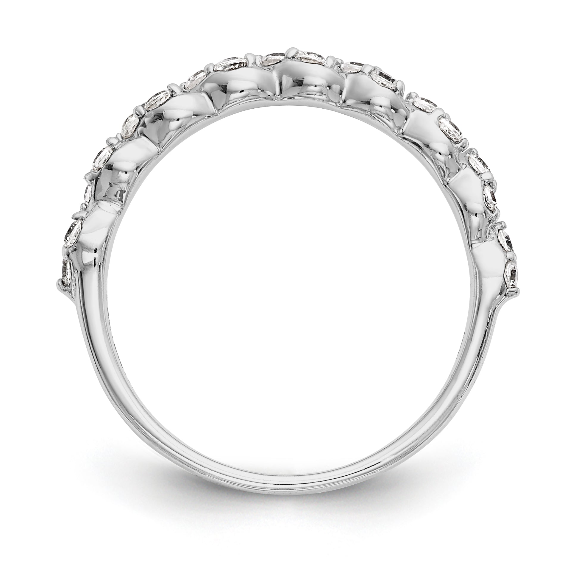 14K Weißgold Diamant-Trauring
