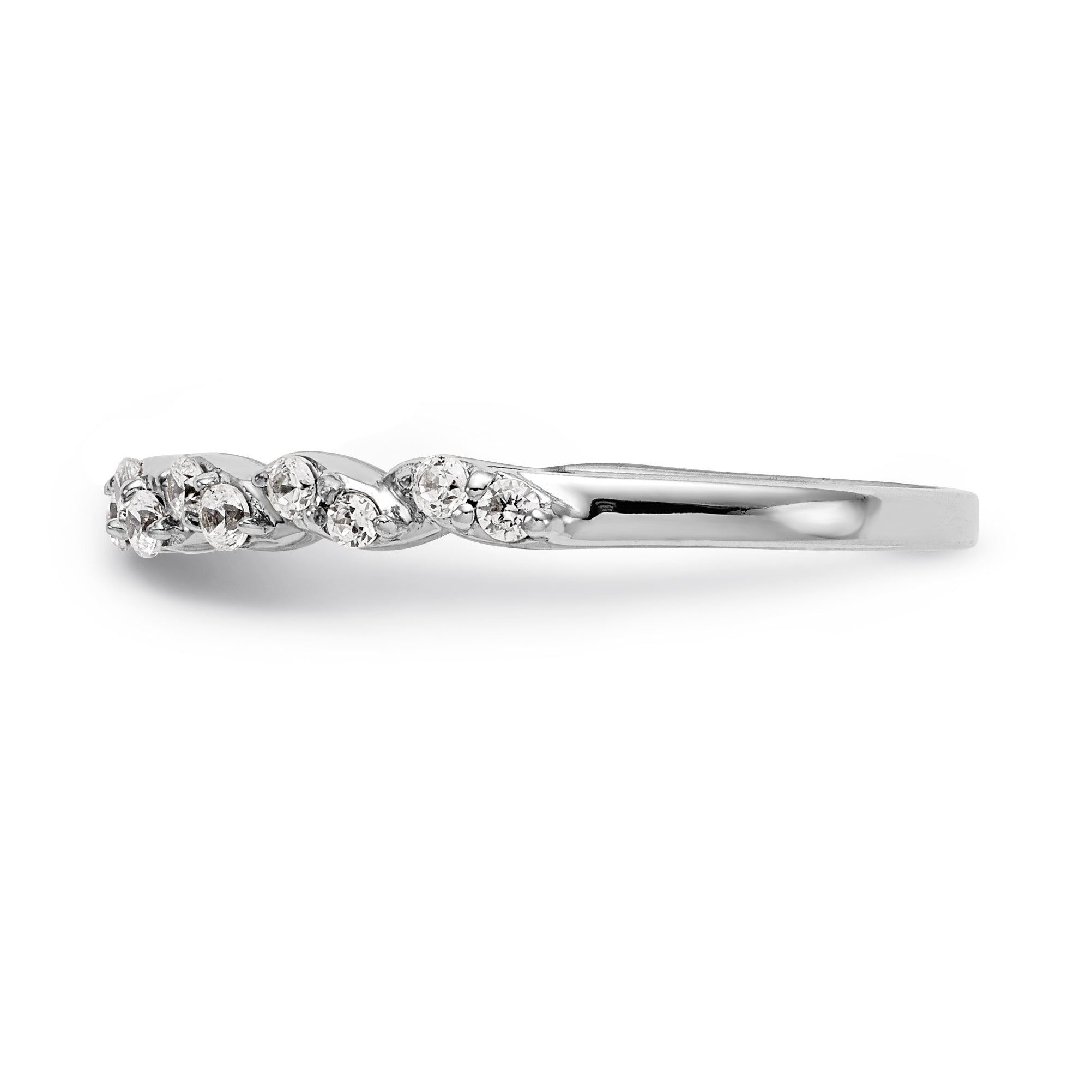 14K Weißgold Diamant-Trauring