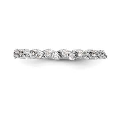14K Weißgold Diamant-Trauring