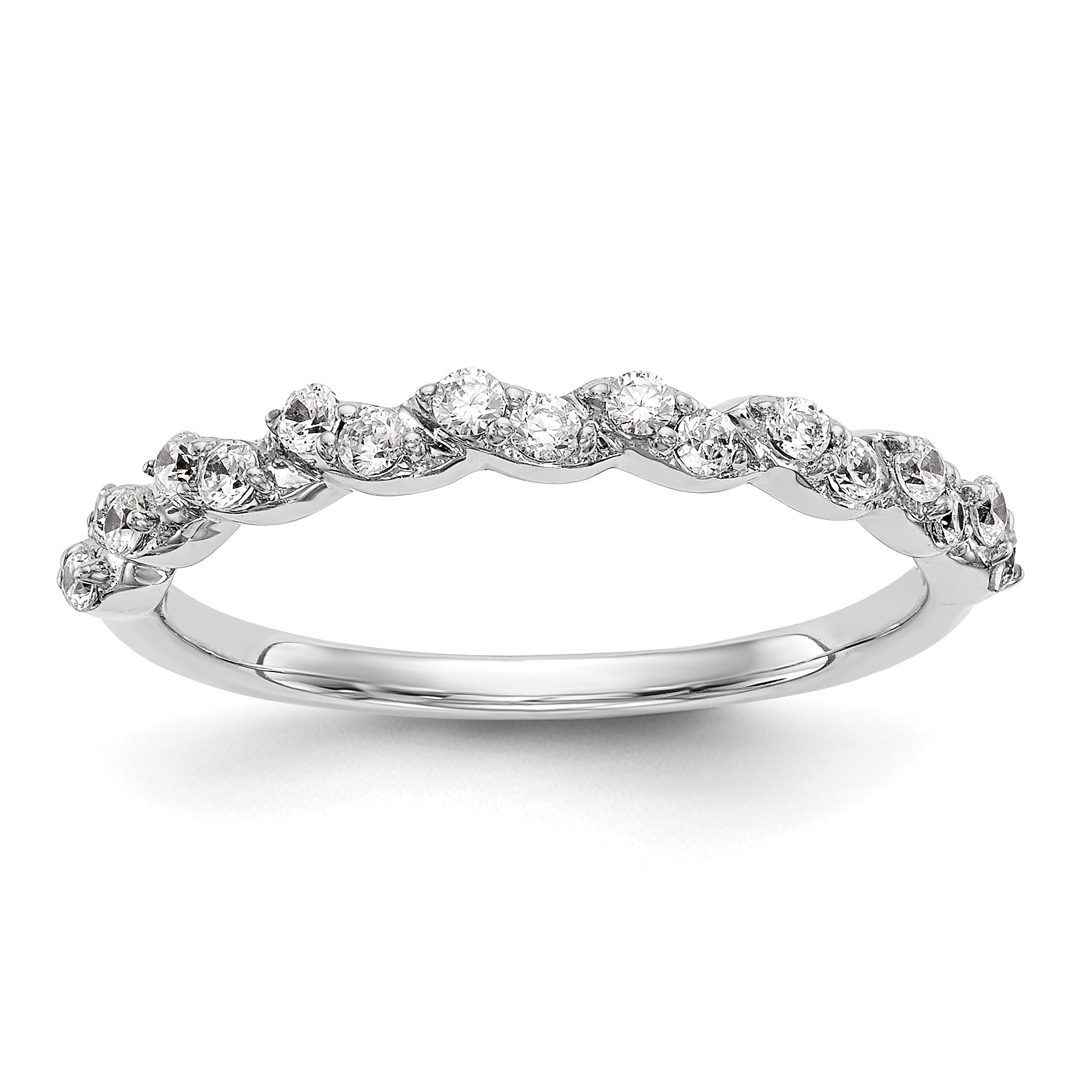14K Weißgold Diamant-Trauring